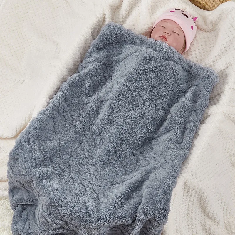 100X110 см спальное одеяло для младенцев и малышей, детское уютное бархатное ковровое одеяло с фланцем, портативное и мягкое одеяло для сна, всесезонное использование