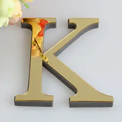 3D Mirror Acrylic Wall Sticker, Self-Adhesive Letter, 26 English Letters Decals, Modern Home Decor, Wall Art Mural Stickers 15cm