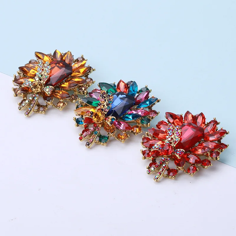 High-Grade Refined Temperament Brooch For Men And Women To Provide Colorful Gems Large Crystal Women's Accessories Gifts