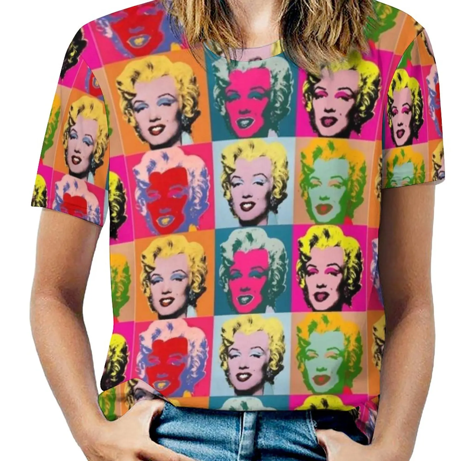 , Marilyn Monroe Women T-Shirt Crewneck Casual Short Sleeve Tops Summer Tees Marilyn Monroe Serigraphy Pop Pop Art Art Matters