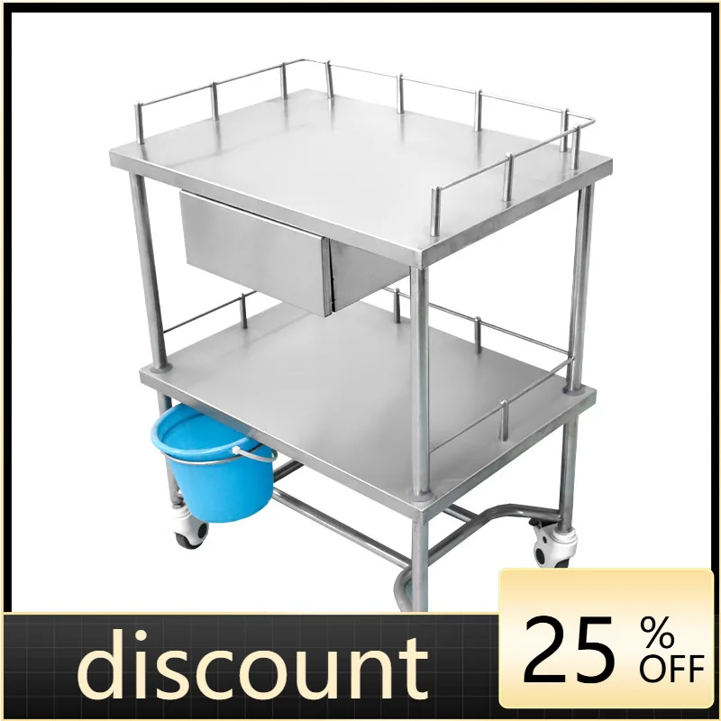 LTT stainless steel thickened cart double layer three layer trolley beauty cart