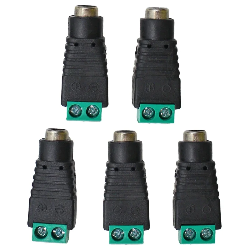 5pairs DC 12V Männlich Weiblich Anschlüsse 2,1*5,5mm Power Stecker Adapter Buchsen Stecker Für Signal farbe LED Streifen CCTV Kamera