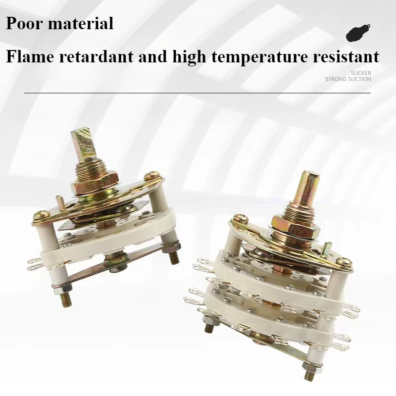 KCZ 1 Pole 6/7/8/9/10/11 Position 7 Terminal Band Channel Rotary Switch Selector with Cap
