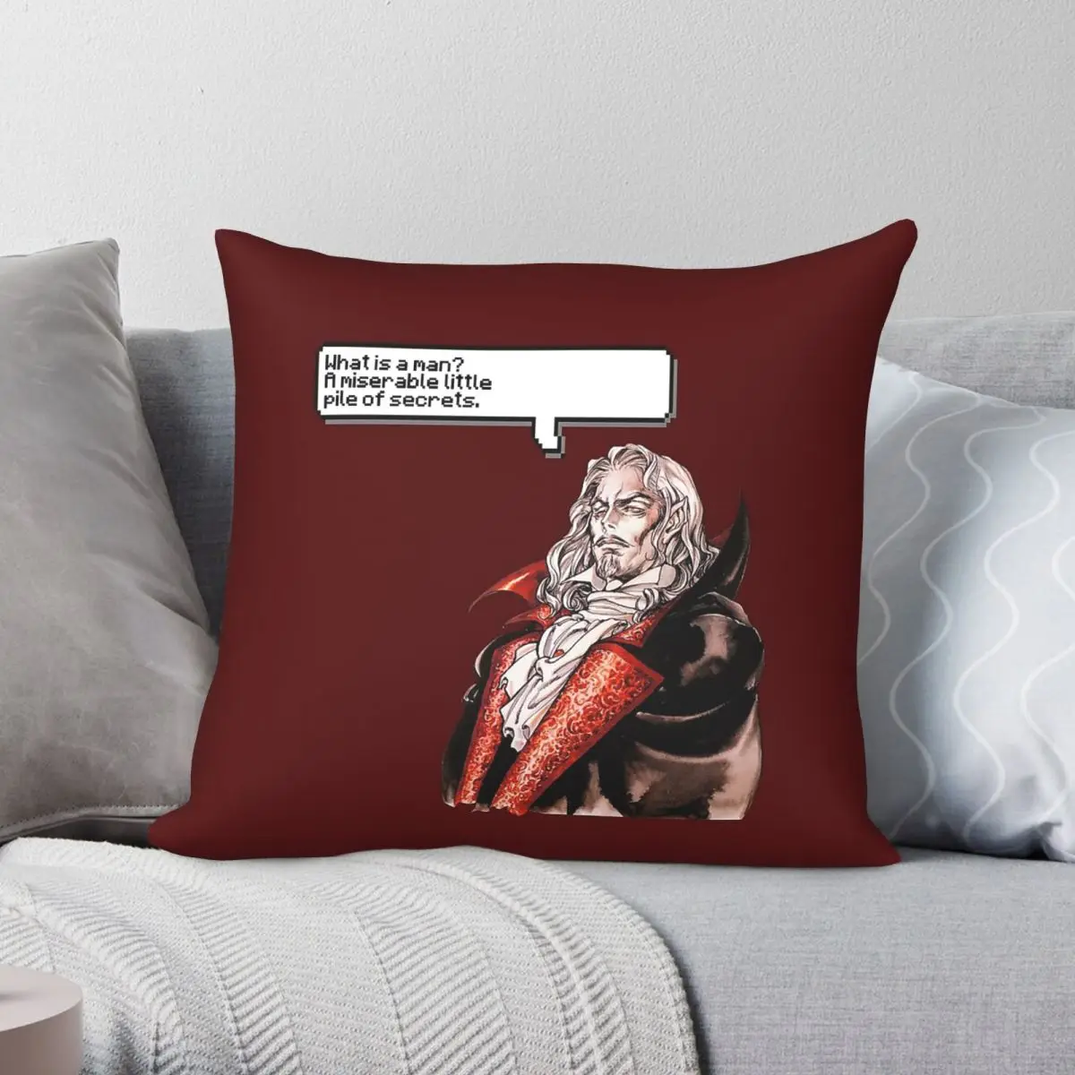 Castlevania Dracula What Is A Man Square Pillowcase Polyester Linen Velvet Printed Decorative Throw Pillow Case Bed Cushion Case