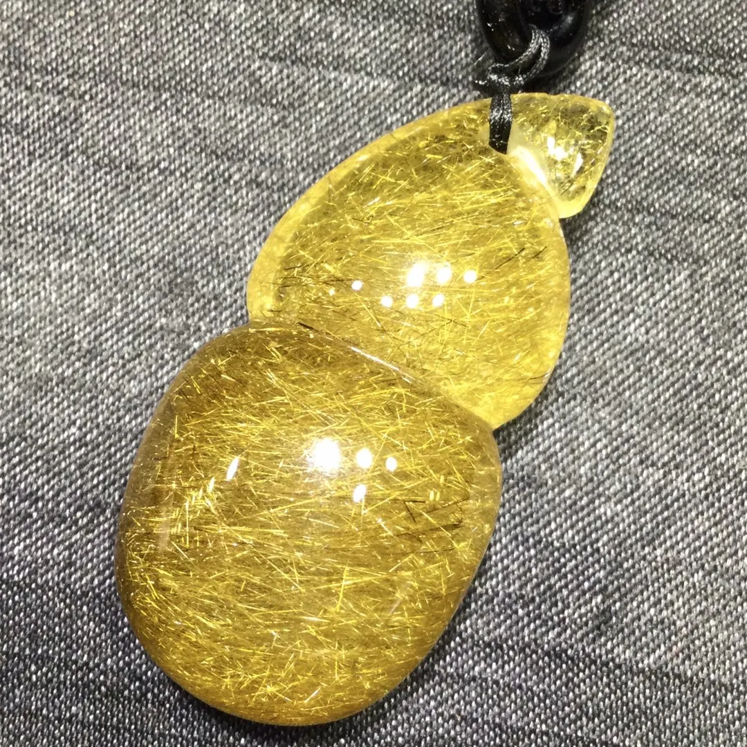 الذهب الطبيعي Rutilated قلادة من الكوارتز برميل زهرة Rutilated الكوارتز مجوهرات 43*21.5*15 مللي متر الرجال النساء البرازيل AAAAAAA