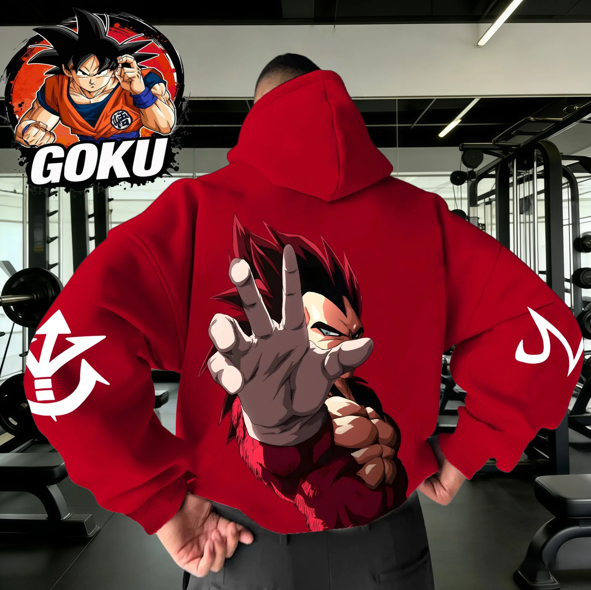 

Худи унисекс оверсайз «Драгон Болл» в стиле ретро, осень-зима 2026, 100% хлопок, с принтом SS4 Vegeta, для фитнеса, спортзала и уличной моды