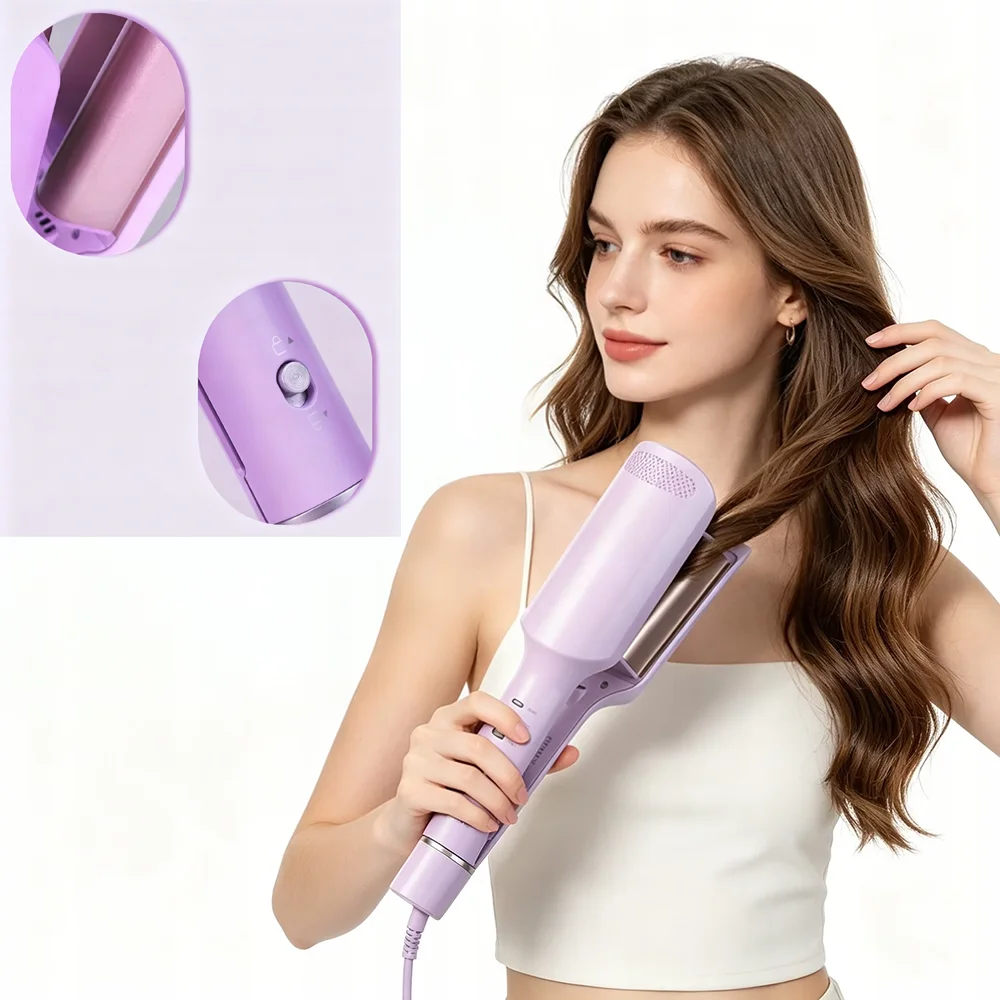 Rizador de Pelo Eléctrico de 36MM con Iones Negativos, Rizador de Pelo Tipo Huevo de Calentamiento Rápido, Herramienta de Peinado Profesional y Duradera