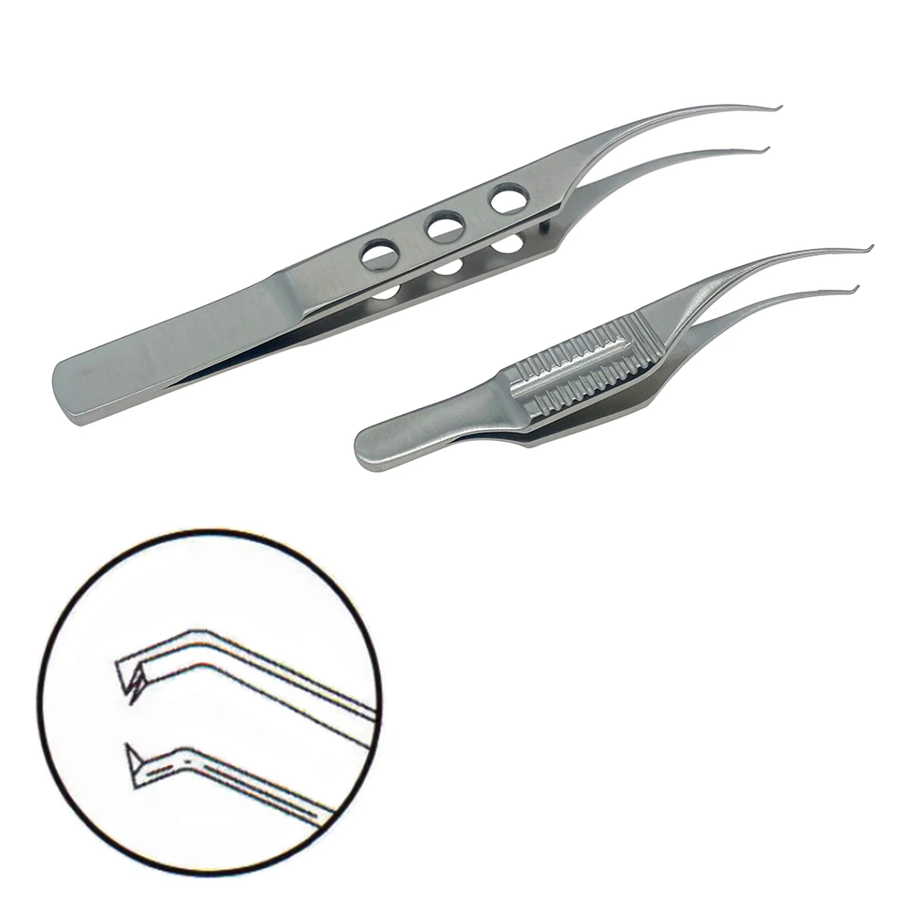 Stainless Steel Botvin Iris Teethed Forceps tweezers Ophthalmic Surgical Instruments Double eyelid Tool