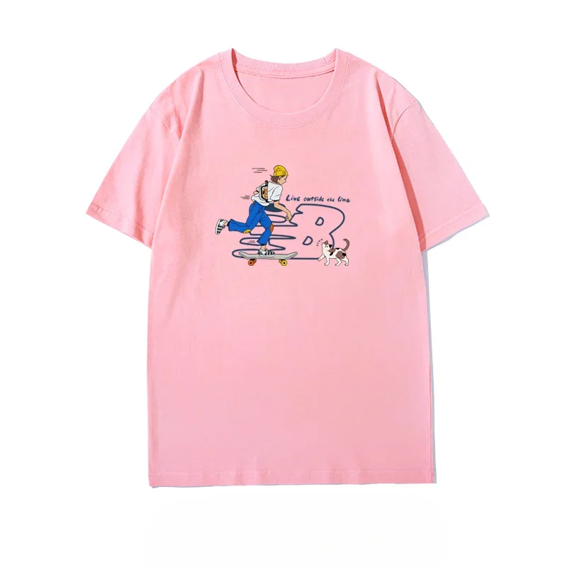 2025 الصيف موضة الاتجاه العلامة التجارية الجديدة الرجال والنساء تي شيرتات قصيرة الاكمام الراقية موضة العلامة التجارية تي شيرت مطبوع