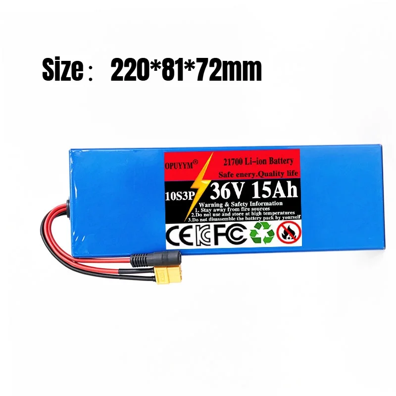 21700 New 21700 10S3P 36V 15Ah Lithium Ion Battery  1000W Power Tool Battery Outdoor Backup Battery with 30A BMS