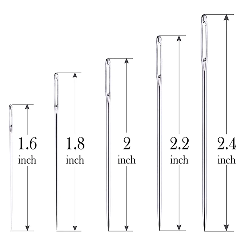 Aiguilles à coudre à grands yeux, 25 pièces, aiguilles à coudre en cuir faites à la main, fil d'acier, aiguilles à tricoter, ensemble d'outils de couture