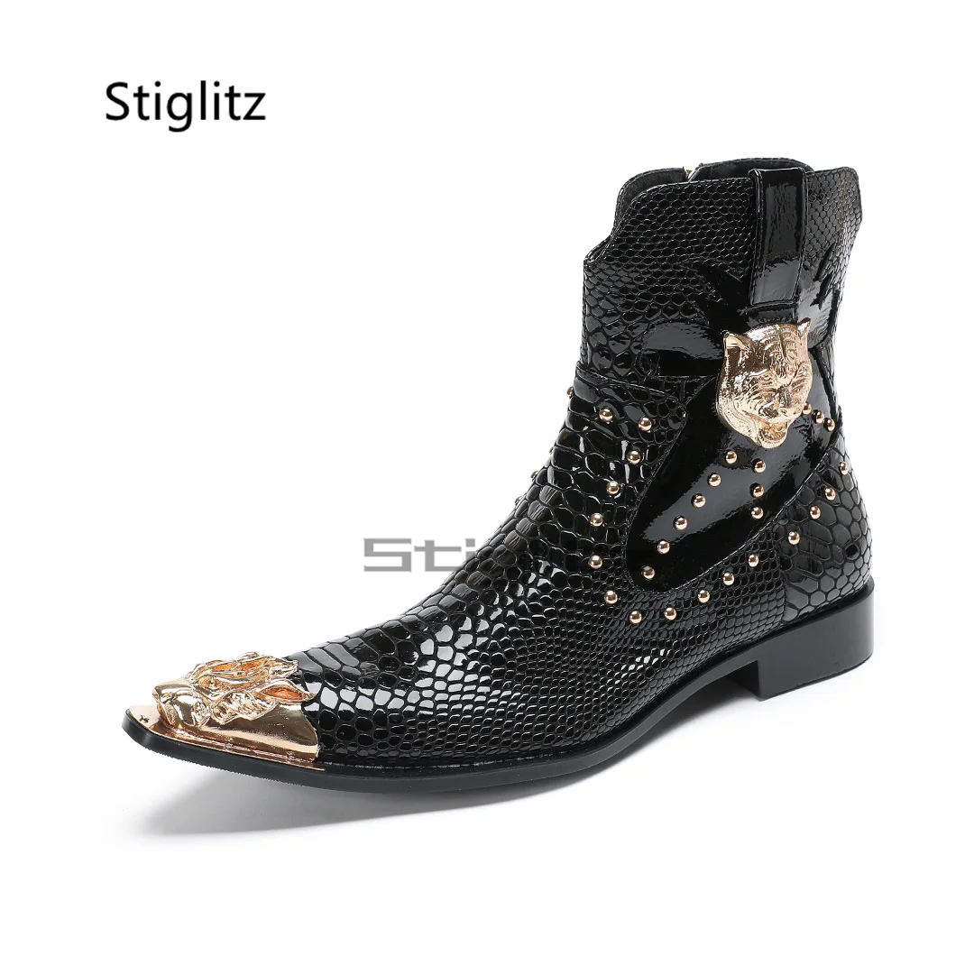 

Мужские ботильоны из натуральной кожи в стиле панк с острым носком, черные, бордовые, с боковой молнией, мужские модельные ботинки челси, деловая обувь, мужская