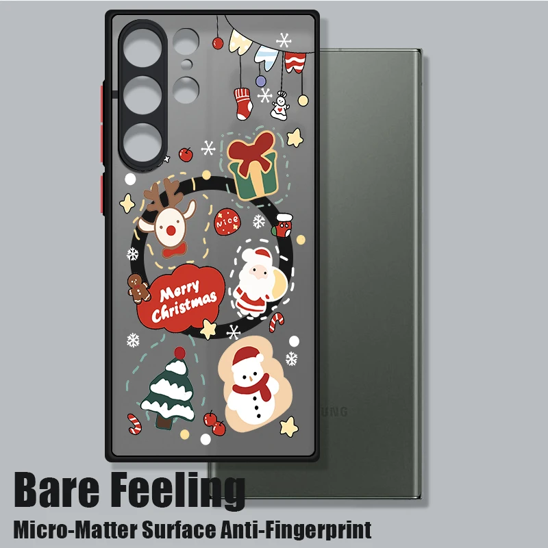 Christmas Gift Hat Phone Case For Samsung Galaxy S25 Edge S24 Plus S23 S22 Ultra S24 S23 FE A56 A36 A26 A16 A55 A15 Magnet Cover