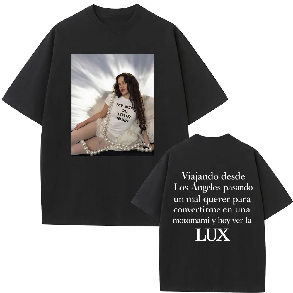 

Singer Rosalia Lux Me Vov De Tour 2026 T-shirt Men Women Fashion Casual Hip Hop Short Sleeve T Shirt Oversized Streetwear Unisex