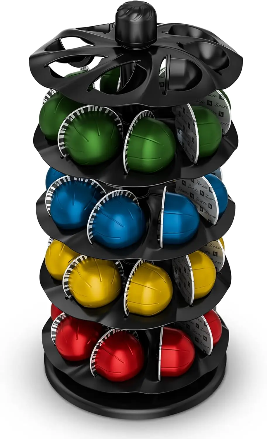 

Вращающийся органайзер-карусель для капсул Vertuo, компактный настольный дисплей на 40 капсул с плавным вращением и надежными фиксаторами