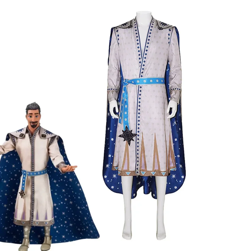 زي Magnifico Wish King التأثيري Asha للرجال البالغين، بدلة لعب الأدوار في كرنفال الهالوين