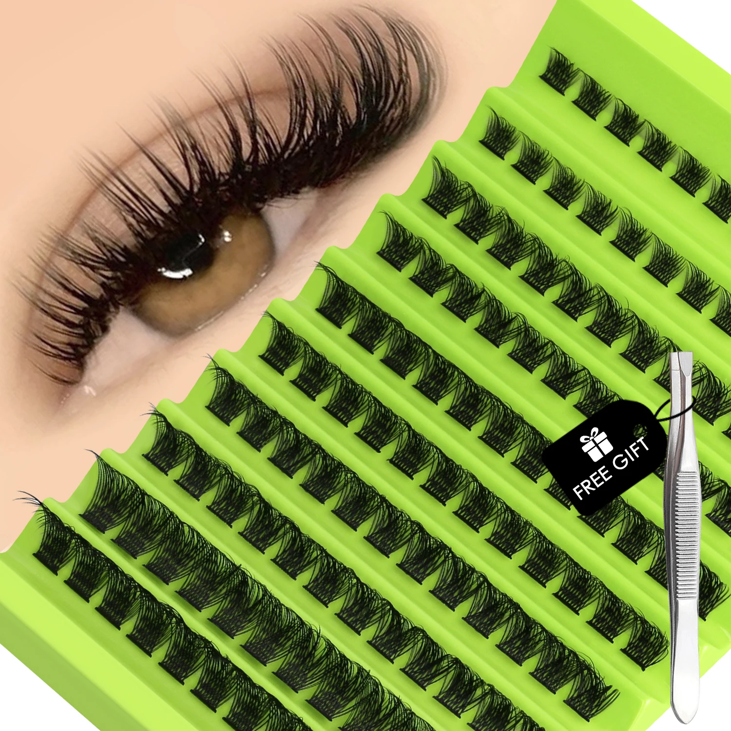 GROINNEYA 속눈썹 DIY 클러스터 속눈썹 세트 개별 속눈썹 푹신한 볼륨 혼합 트레이 3D 가짜 밍크 속눈썹 확장 메이크업
