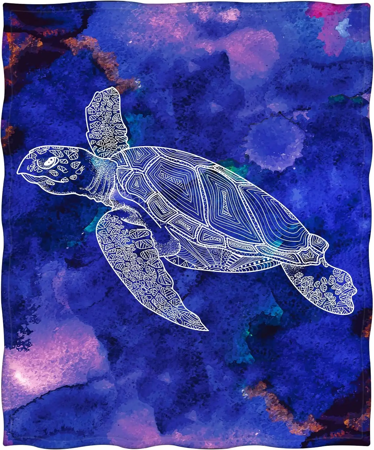 Levens Sea Turtle Gifts for Women Girls, Purple Galaxy Turtle Blanket Gifts for Turtle Lovers Christmas Birthday Gift Ocean Animal Turtles Theme Decor for Couch Sofa Bed Soft Flannel Throw 50