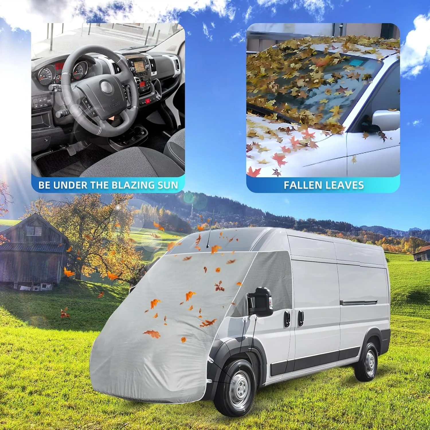 RV Motorhome Bonnet Cover Car Protector Tailgate Sunshade For Fiat Ducato Peugeot Boxer Citroen Relay 2006+ X250 Ram Promaster