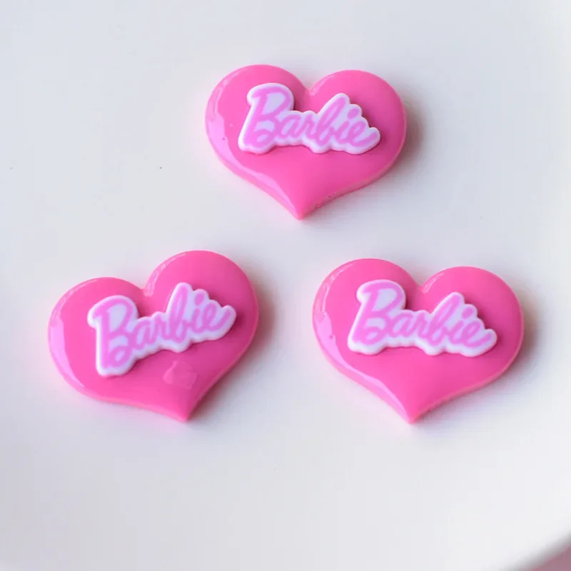 5pcs trendy Barbie resin accessories pink cartoon resin flatback cabochons diy crafts supplies