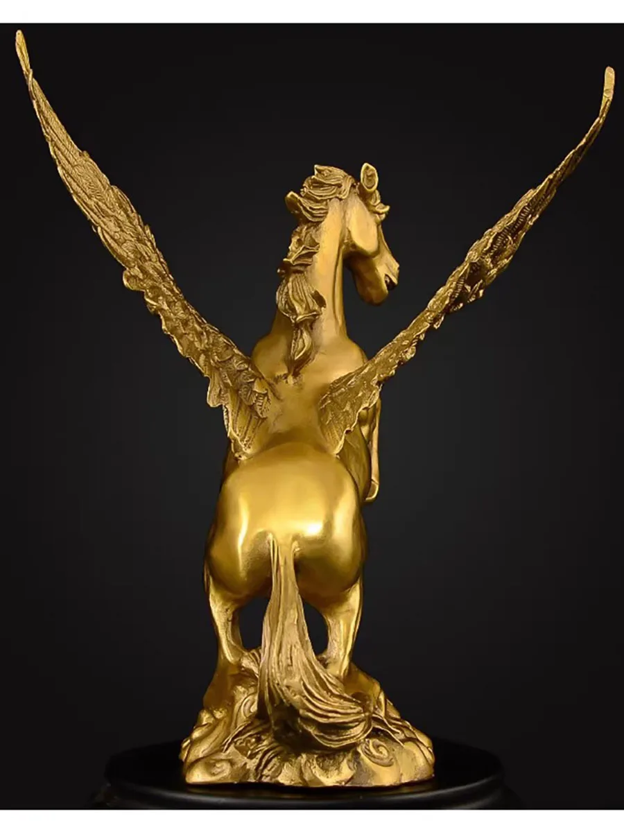 Feng Shui Galloping Horse Statue， Large Pure Copper Horse Figurine， Wealth Attracting Brass Decor for Office Home， Success Sy