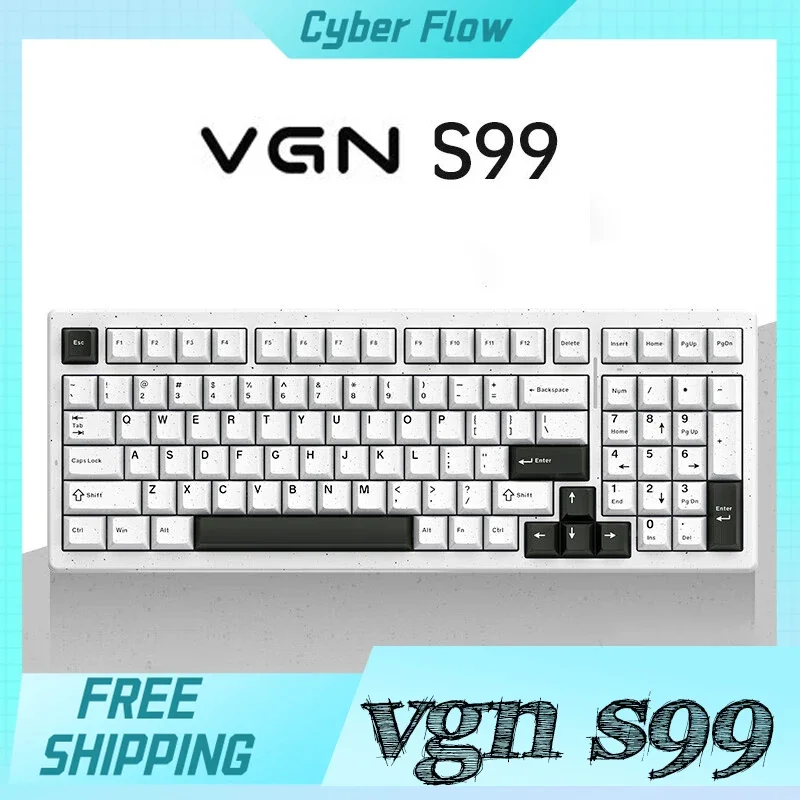 Vgn S99 Mechanical Keyboard Customized Wireless Three-Mode Game Keyboard Cherry Hot Swap Keyboard For E-Sports Game Gifts