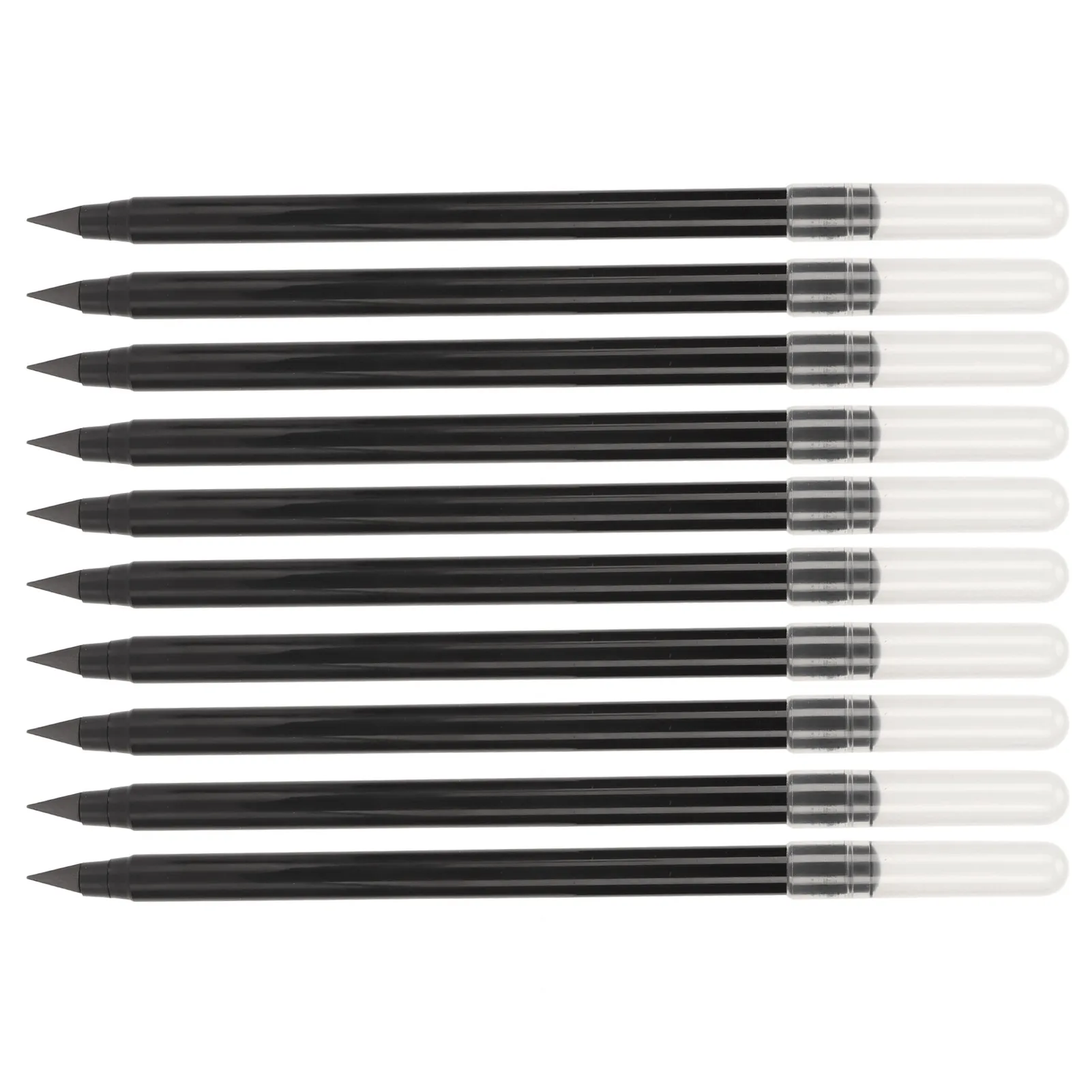 10 Pcs Inkless Pencil Black Erasable Reusable Inkless Eternal Pencil With Eraser for Painting Sketching Writing