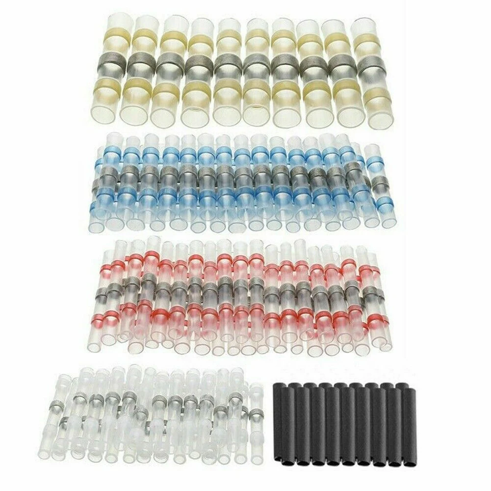 Drahtstoßklemmen, verzinnte Kupfer-Lötdichtung, Drahtverbinder mit wärmeschrumpfbaren Hülsen, 50 bis 800 Stück, Kits verfügbar