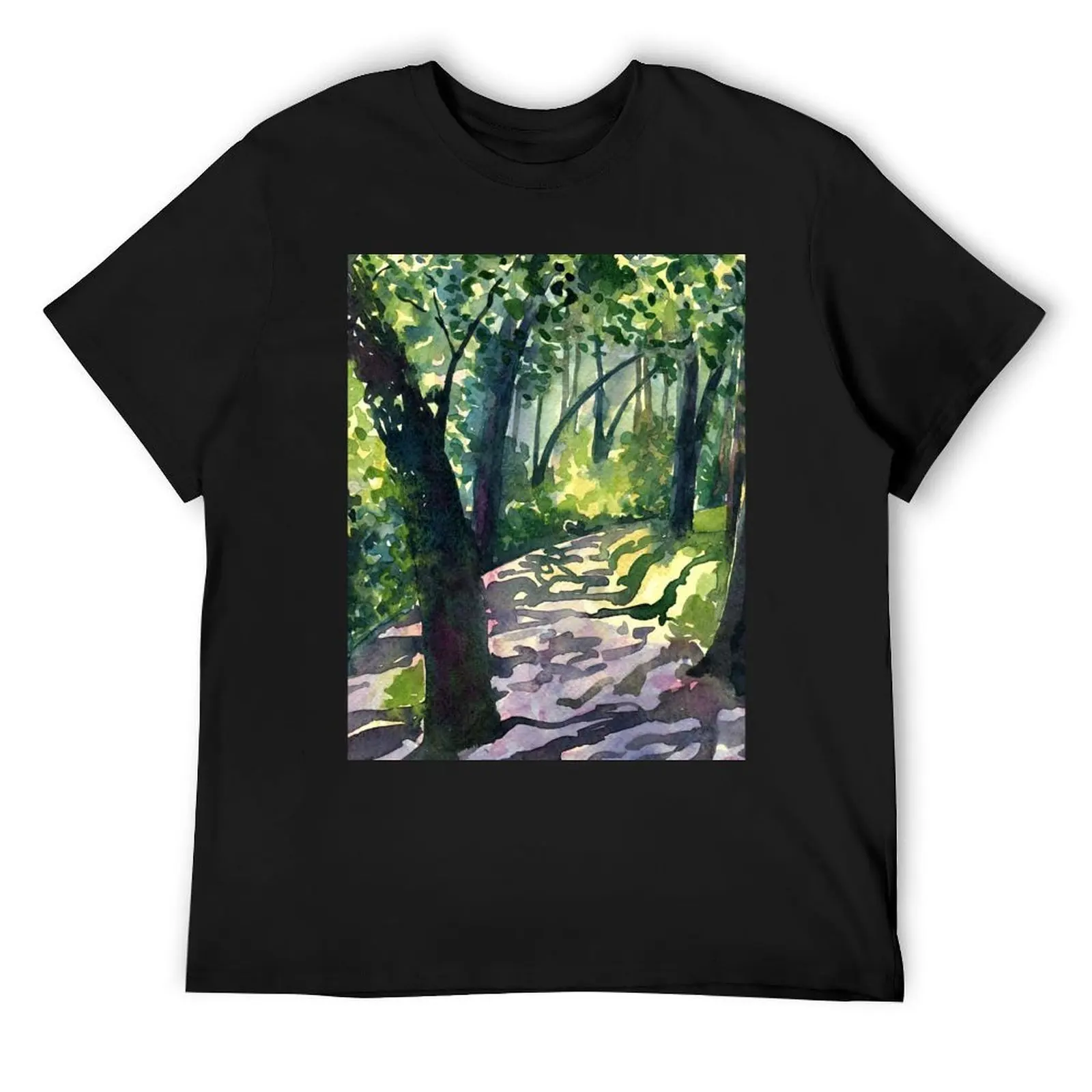 

Path into the trees - Descanso Gardens - impressionist watercolour landscape by Francesca Whetnall T-Shirt