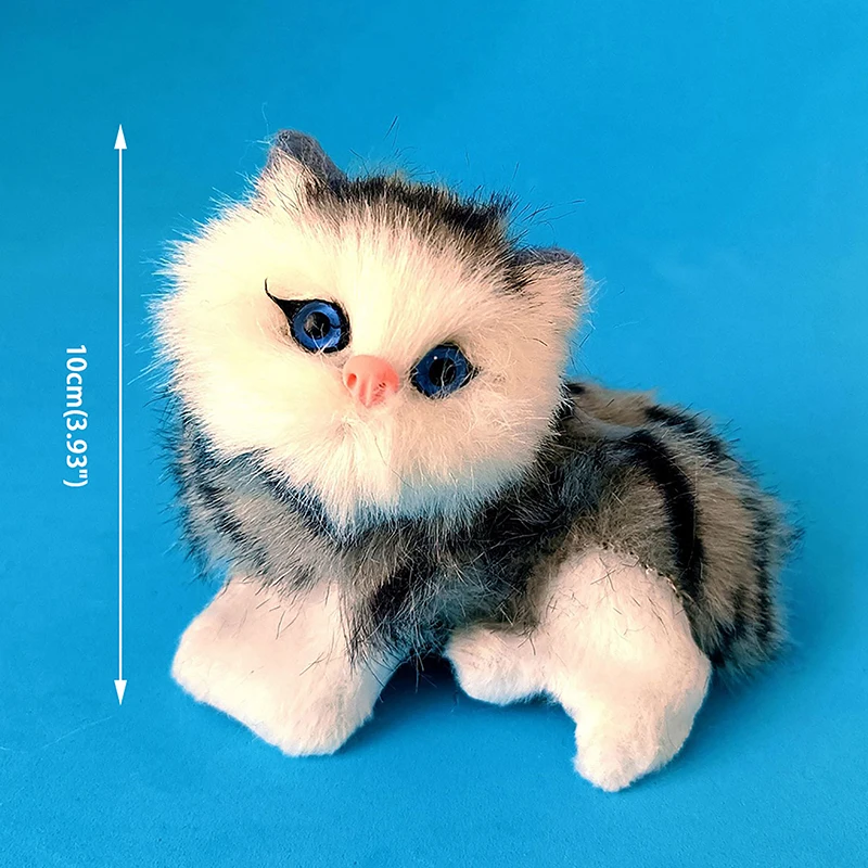 Cute Simulation Cat Plush Toys Soft Stuffed Kitten Model Fake Cat Realist Animals for Kids Girls Birthday Valentine\'s Day Gift