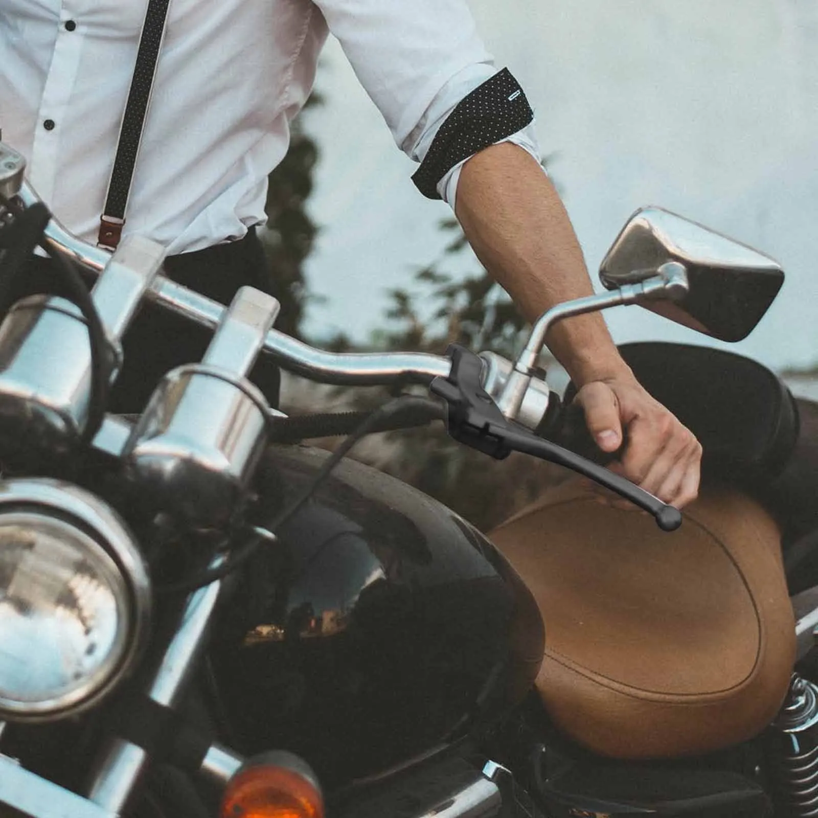 1 paio di leve a mano per frizione freno moto, sostituzione durevole per parti di bici fuoristrada, pratica leva manubrio, superficie liscia