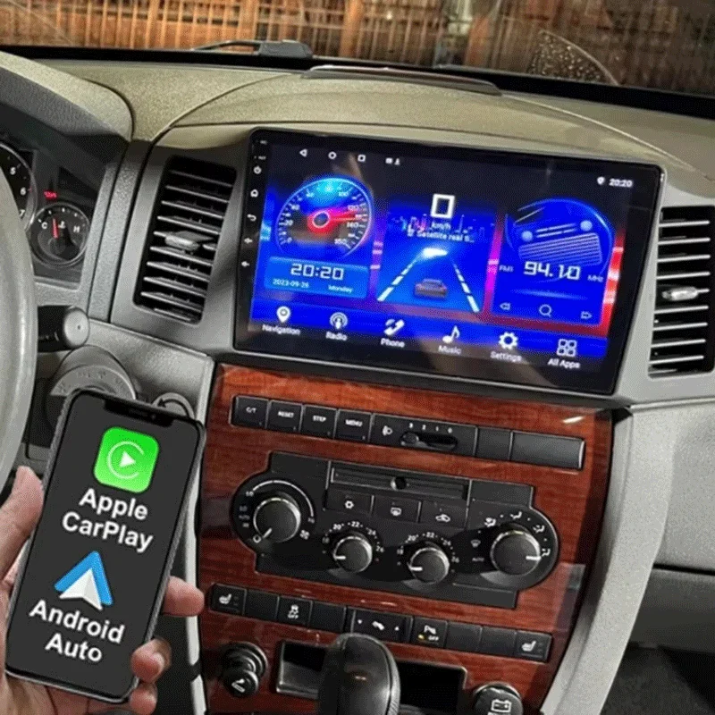 Carplay Auto Android 16 For JEEP Grand Cherokee WK 2004 2005 2006 2007 Multimedia Car Radio Navigation Player Video WIFI+4G DSP