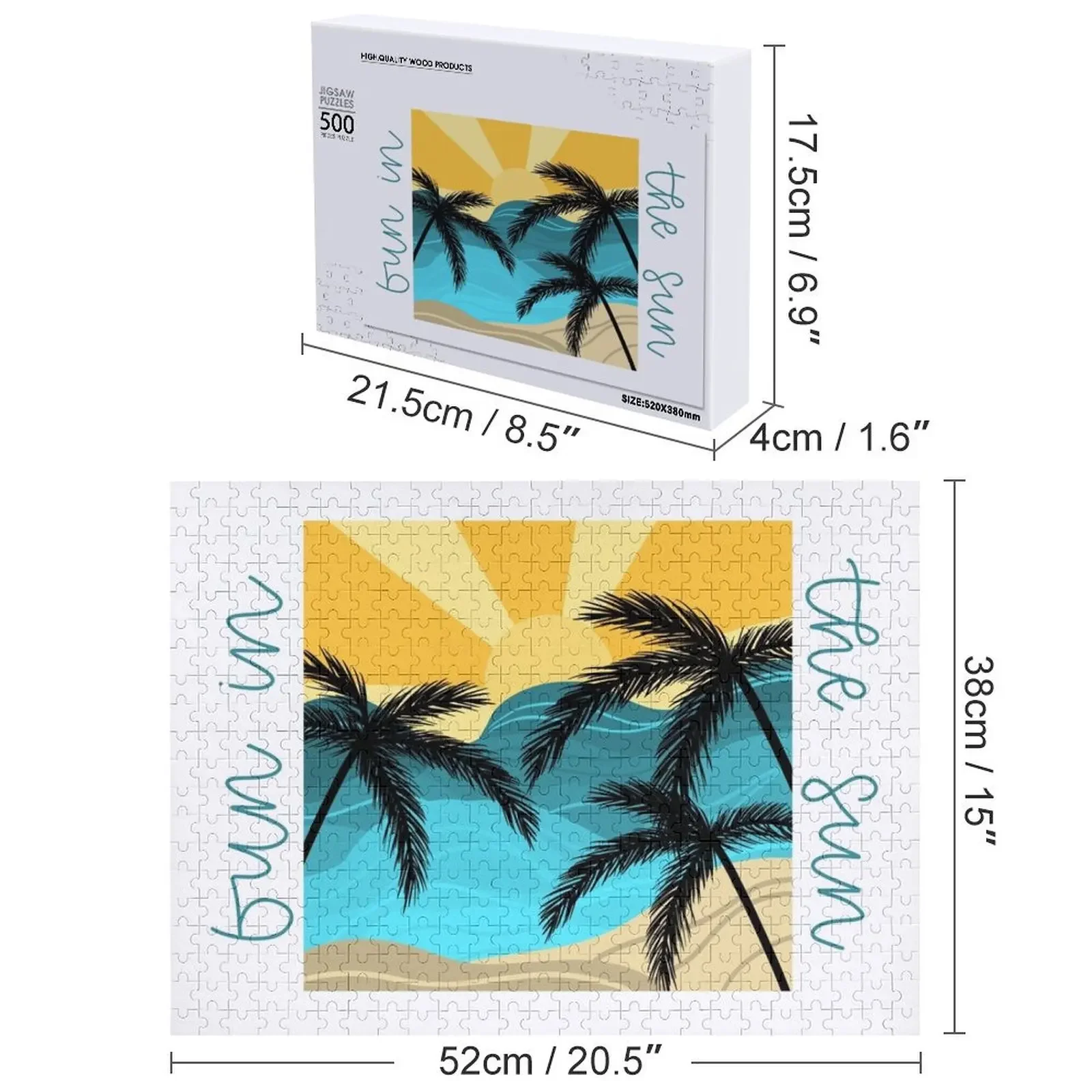 Personalizowane drewniane puzzle dla dorosłych z motywem plaży, nowatorskie zabawki dla dzieci, drewniane kompozycje dla dzieci 2022, puzzle z możliwością personalizacji.