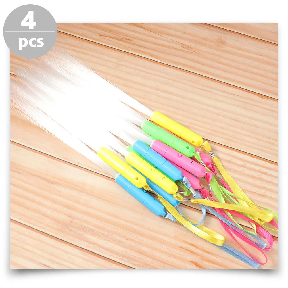 

4pcs Led Glow Sticks Colorful Fiber Optic Cheering Sticks For Kids Parties Concerts Christmas Safe Children (Random