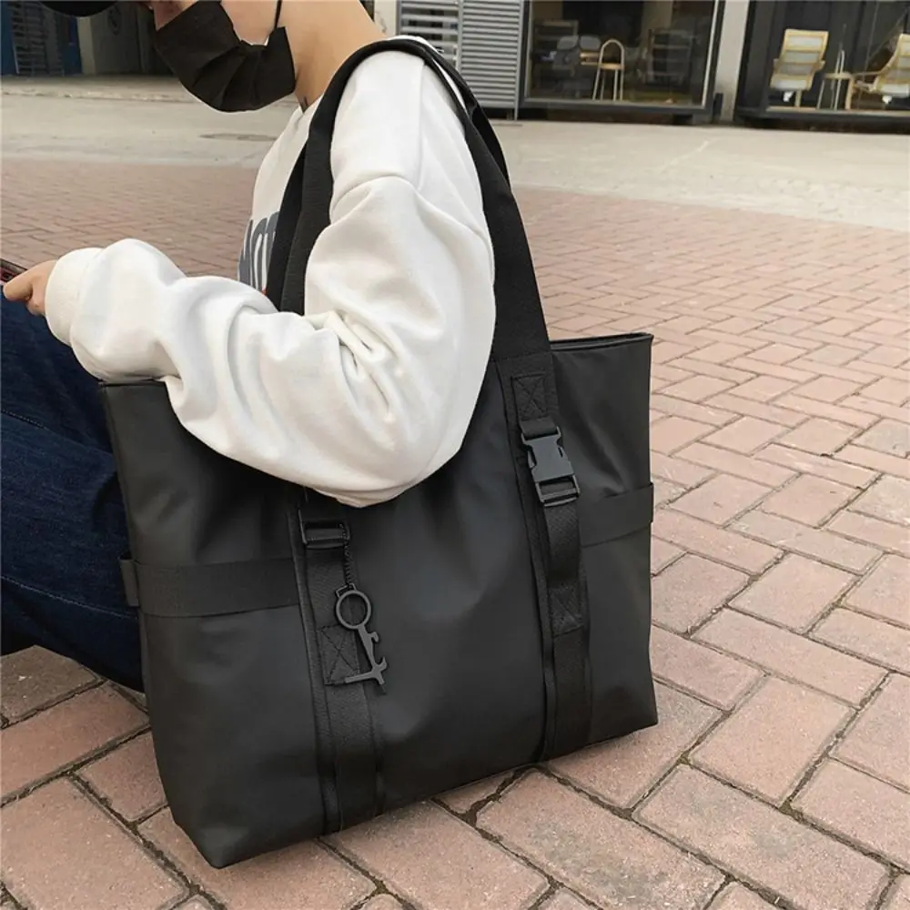 الحد الأدنى مقاوم للماء الذكور حمل حقيبة سعة كبيرة أكسفورد القماش حقيبة أمتعة السفر التنقل بسيط الرجال حقيبة كتف السفر #3