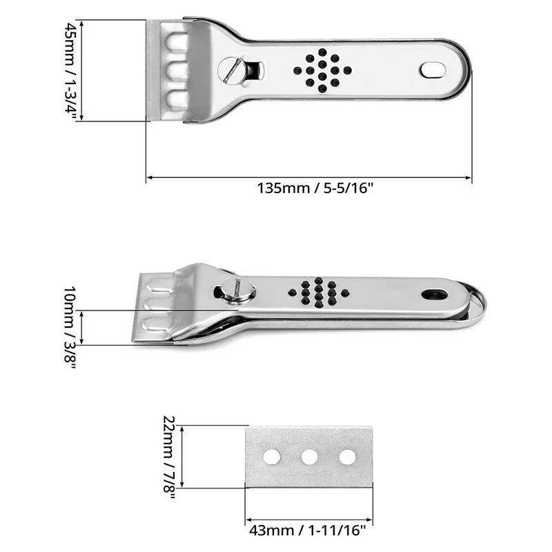 Cooktop Scraper Multi-Purpose Stainless Steel Scraper Cleaning Tool for Cleaning Labels Glass Window Decals Paint Glue Removal