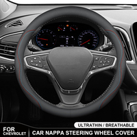 For Chevrolet Cavalier Colorado Aveo Bolt Cruze Lacetti Onix Orlando Silverado Spark Tahoe Traverse Leather Steering Wheel Cover