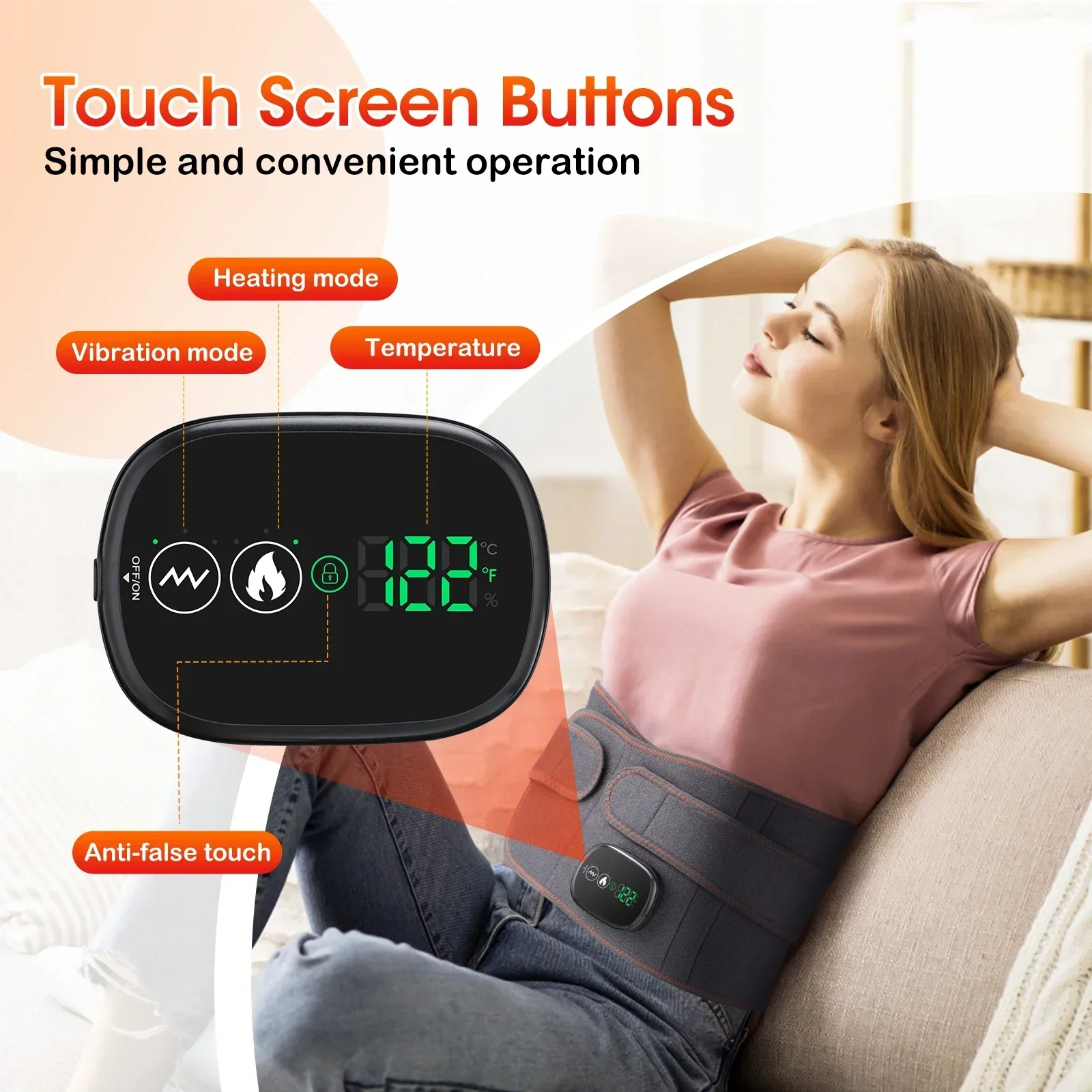 

Okayso Waist Massager Belt Electric Heating Vibration Hot Compress for Back Pain Relief Back Pain Relief Massage Tools