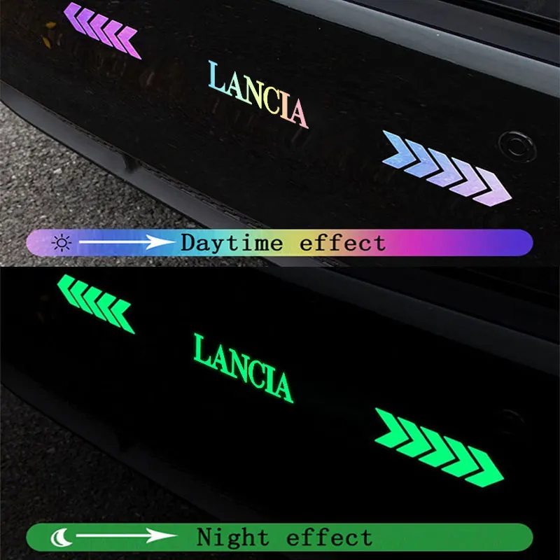 Car Reflective Stickers Luminous Stripes Film Rear for Lancia ypsilon delta musa nera thema STRATOS Y Phedra Car Accessories