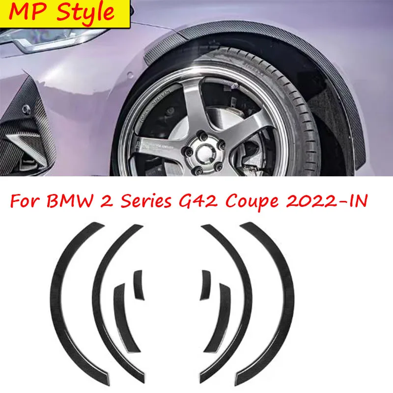 

Real Dry Carbon Fiber Wheel Eyebrow for BMW 2 Series G42 Coupe MP Style 2022-IN 8Pcs/Set Car Accessories