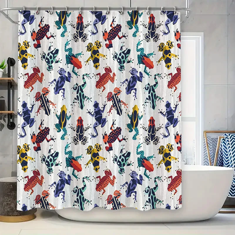

Frog Shower CurtainCute Amphibian DecorBathroom SetWashable FabricNature Lover GiftWhimsical DesignModern HomeVivid PrintUnique