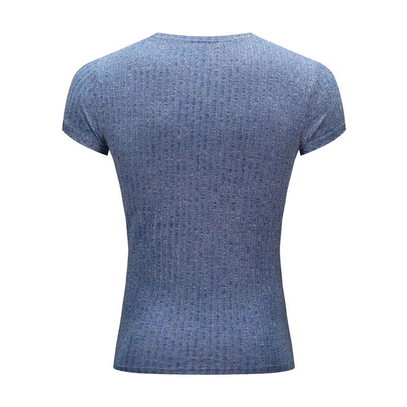 Men Slim Fit Polyester V-Neck T-Shirt Short Sleevess Knit Tee For Gym Workout Running Bodybuilding Summer Breathable Casual Tops