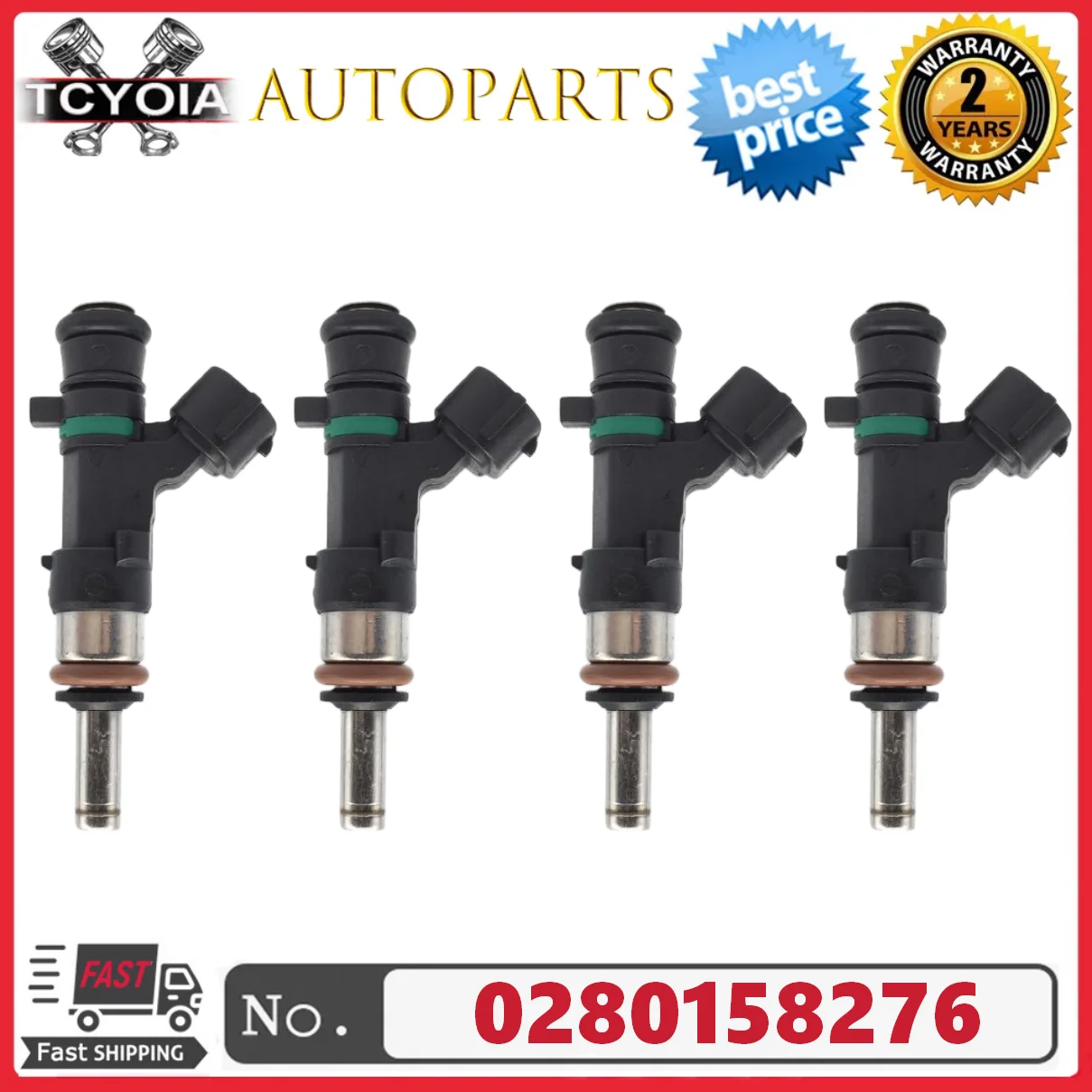 

PEIVSO 4pcs 0280158276 16600-3AC0A Fuel Injector For Nissan March Versa 1.6 16v Mitsubishi Asx 2.0