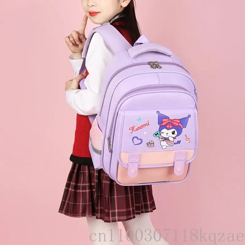 Sanrio Kuromi Character Backpack Large Capacity Anime Cartoon Student School Bag for Kids Kindergarten Boys Girls
