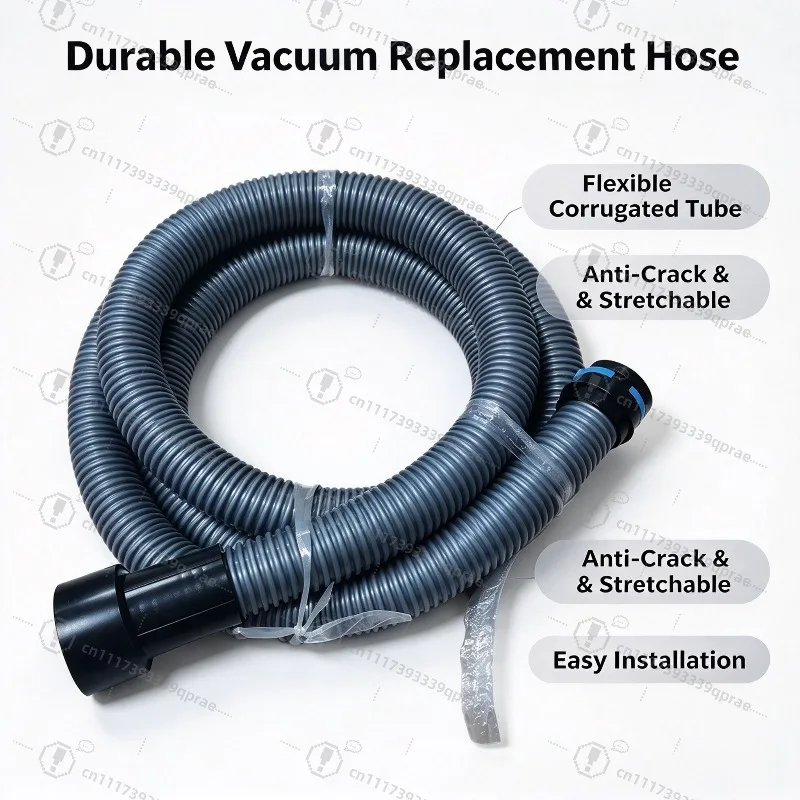 5M Vacuum Cleaner Flexible Hose, Universal Vacuum Tube with 6Pcs Reducer Adapters