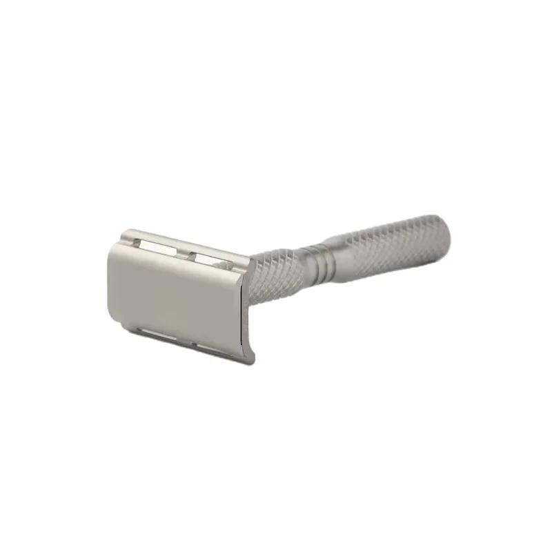 YAQI Men Safety Razor Ghost Cross Grain Pattern Titanium Light Weight 0.70mm Blade Gap Provide Precise Comfortable