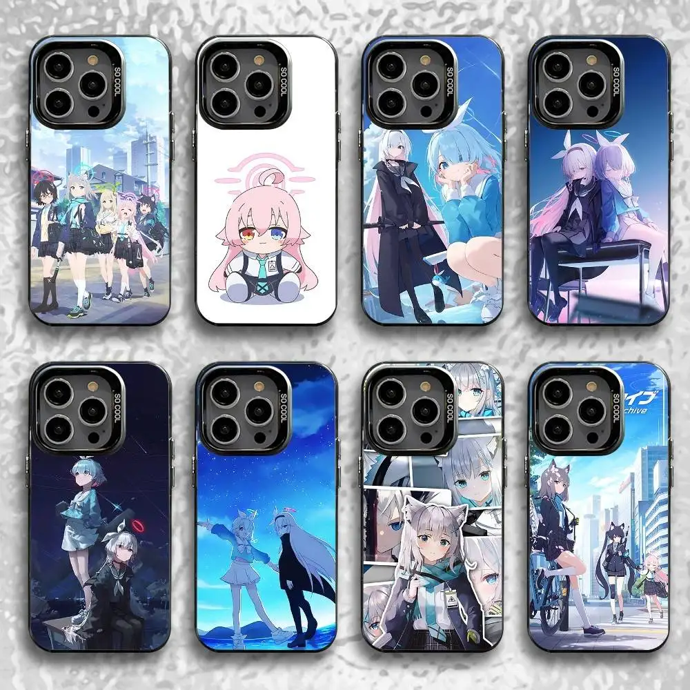 

Game Blue A-Archive Phone Case For iPhone 16,15,14,13,12,11,Pro,XS,Max,Plus,Mini,SE Black Candy Matte Shockproof Cover