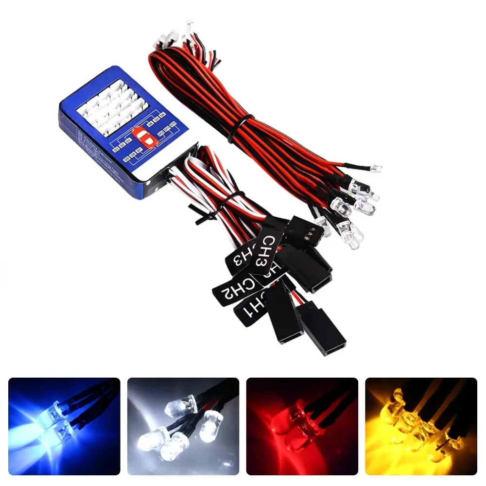 12 LED Simulation Flashing Light Kit RC Car Steering Brake Lamp for 1/10 Scale RC Model Car Upgrade Accessories