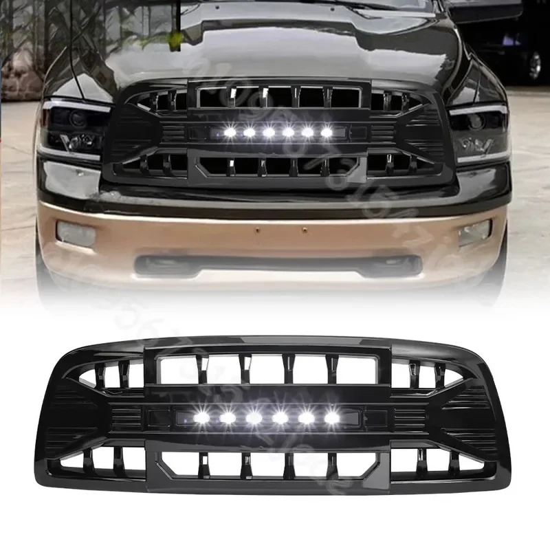 Premium Glossy Black Front Center Armor Grille Exterior Mod Part For Ram1500 2009‑2012