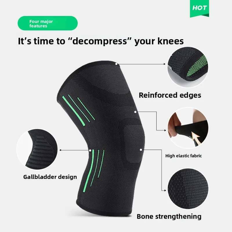 Outdoor Fitness Running Sports Basketball Four Way Elastic Breathable Knee Pads Protection Shock Support Compression Guards for